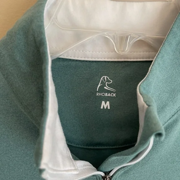 Rhoback Women’s Green Quarter-Zip Pullover Medium - Picture 2 of 5